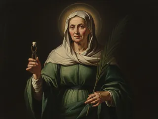 Pintura de estilo barroco: Santa Apolonia con las tenazas y la palma