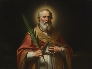Pintura de estilo barroco: San Néstor, obispo mártir, con la palma