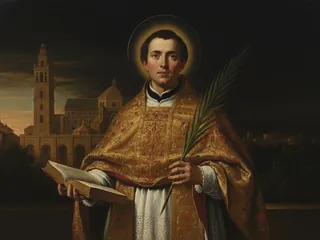 Pintura de estilo barroco: San Eulogio de Córdoba, sacerdote, con libro y palma