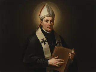 Pintura de estilo barroco: San Anselmo de Canterbury, arzobispo, con un libro