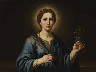 Pintura de estilo barroco: Santa Bibiana con la palma